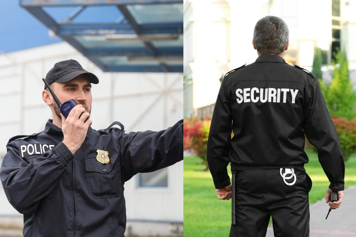 Police officers compared with security guards