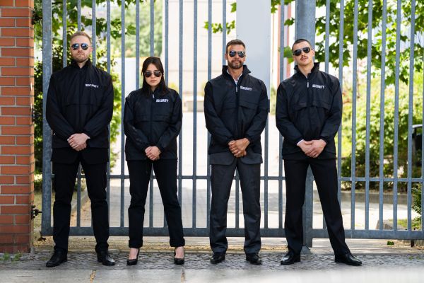 Security guards guarding the entrance.