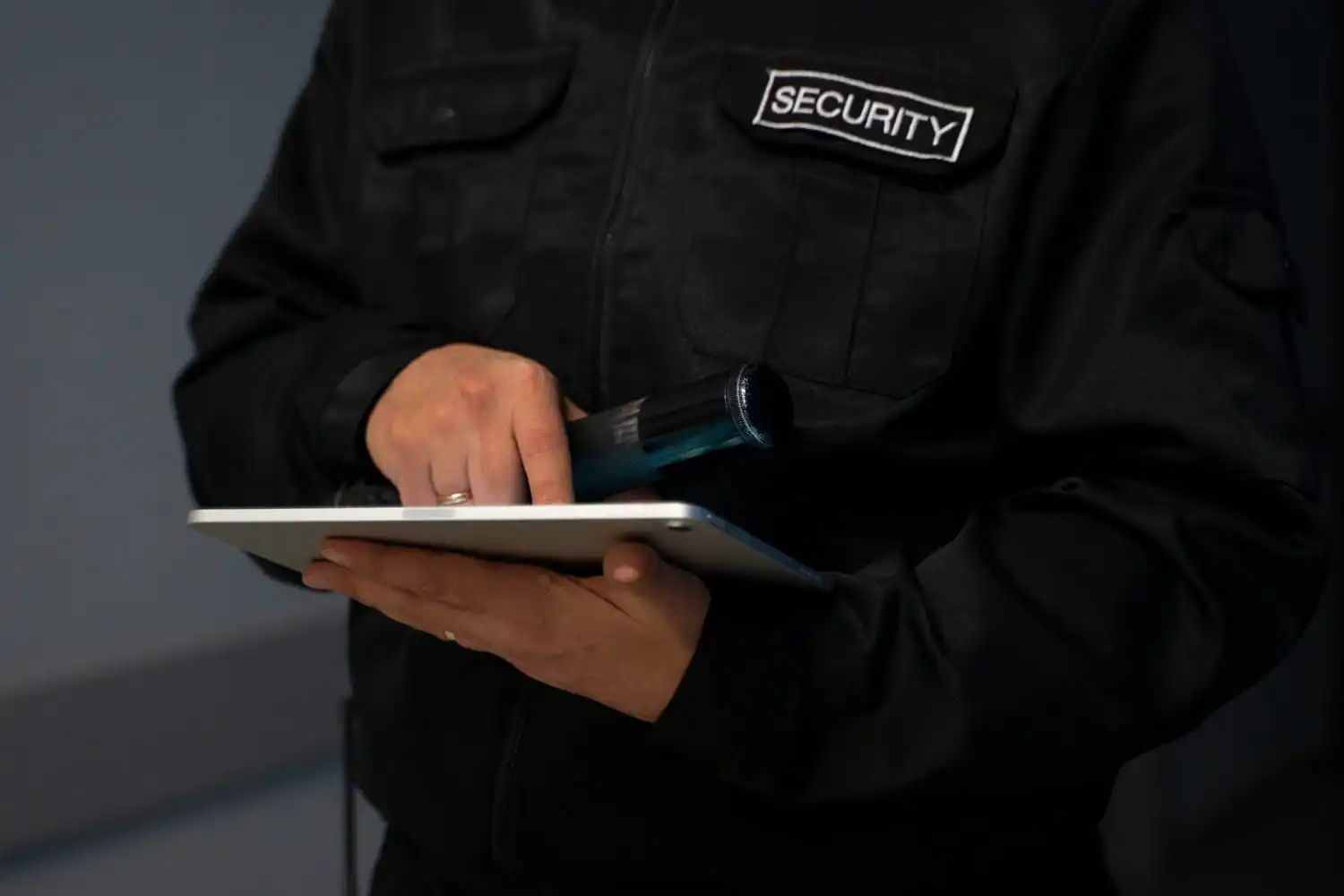 Security guard setting up a patrol plans